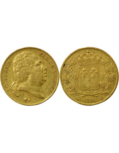 France louis xviii - 20, francs