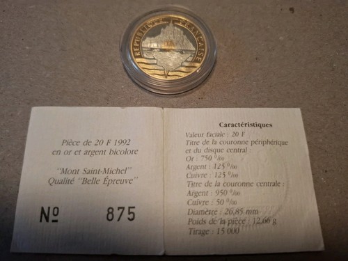 Francs 1992 jaune or - francs,