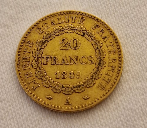 Francs 1849 génie - or,